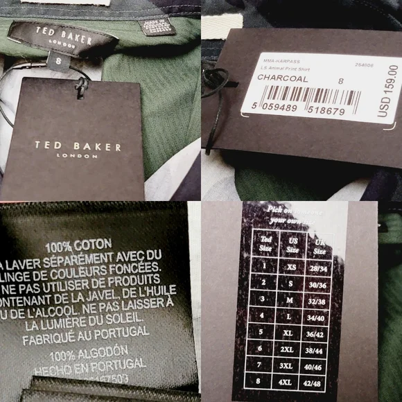 TED BAKER LONDON Karpas Animal Print Button-Up Shirt Plus Size